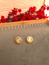 Golden Beaded Circular Shaped Studs Earings