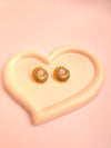 Golden Beaded Circular Shaped Studs Earings