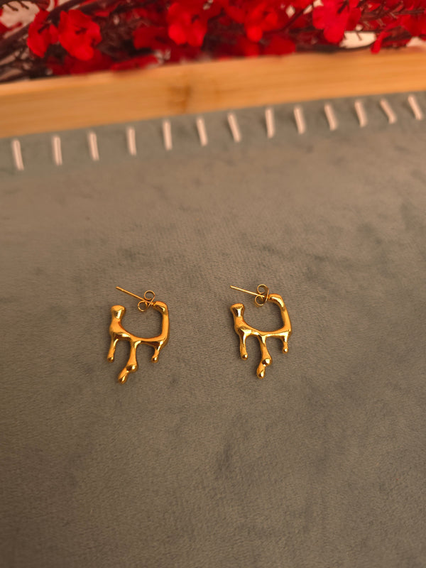 Modern Abstract Gold Hoops