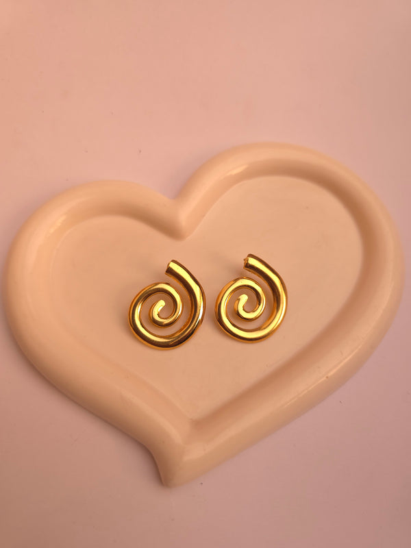 Golden Spiral Studs Earrings