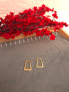 Gold Finish Heart Beads Hoops