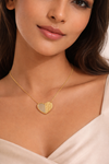 Dual Texture Heart Pendant Chain