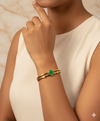 Emerald Clover Kada Bracelet