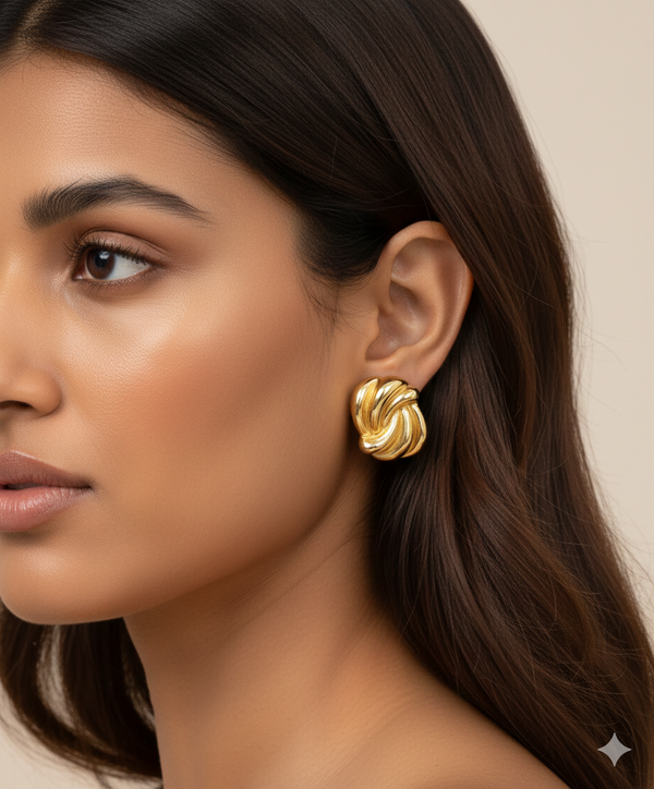 Swirl Sparkle Stud Earrings