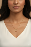 Golden Open Butterfly Pendant Chain