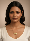 Gold Curve Stone Finish Pendant Chain