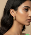 Designer Leaf Pattern Gold Hoops