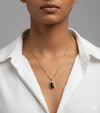 Classic Black Enemel Pendant Chain
