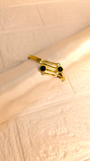 Modern stone open gold bangle bracelet