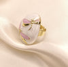 Pink Opal Wings Enamel Ring