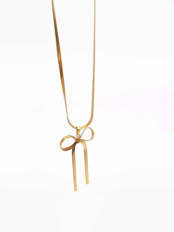 Golden Ribbon Bow Chain