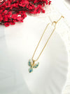 Blue Angel Wings Enamel Pendant Chain