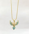 Blue Angel Wings Enamel Pendant Chain