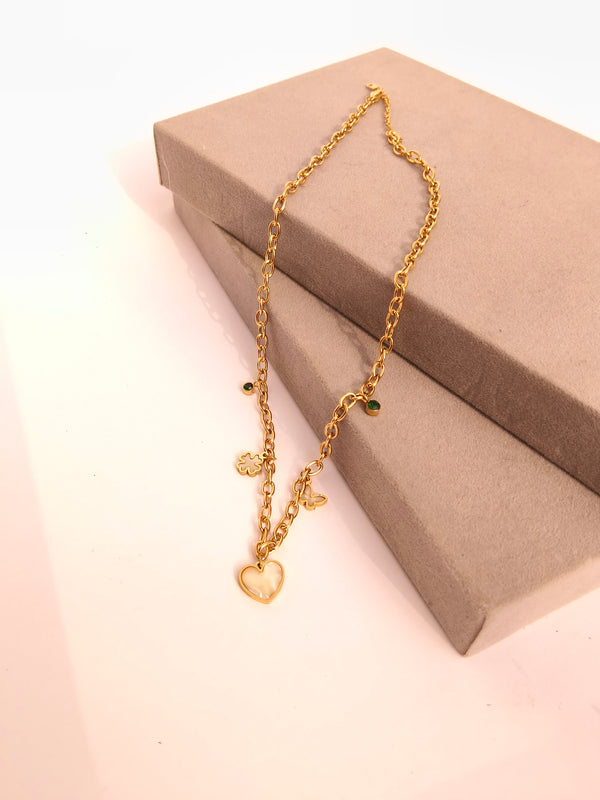 Golden Heart Charm Chain