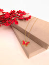 Cute Red Butterfly Pendant Chain