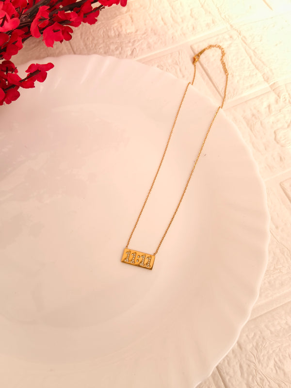 Angel Number Pendant Chain Necklace