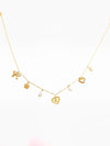 Golden Love & Pearl Charm Chain