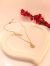 Crystal Clover Stone Pendant Chain