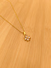 Crystal Clover Stone Pendant Chain