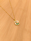 Blush Garden Pearl Enamel Pendant Chain