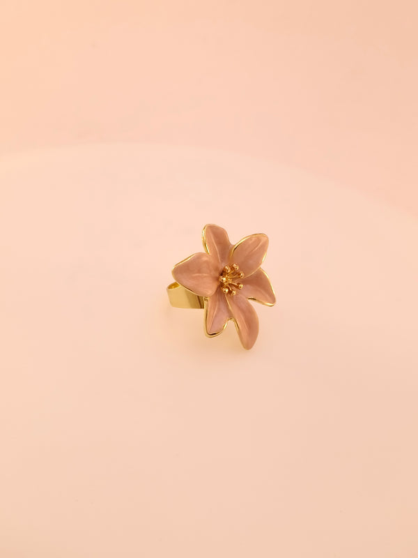 Blossom Petal Enamel Adjustable Ring