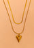 Golden Double Layer Heart Pendant Chain