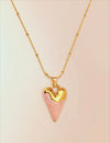 Enamel Glossy Heart Pendant Chain