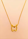 Golden Open Butterfly Pendant Chain