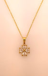 Crystal Clover Stone Pendant Chain
