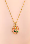 Blush Garden Pearl Enamel Pendant Chain