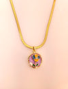 Floral Pearl Enamel Pendant Chain