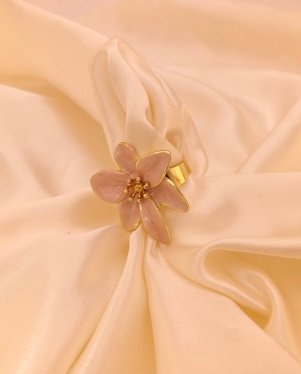 Blossom Petal Enamel Adjustable Ring