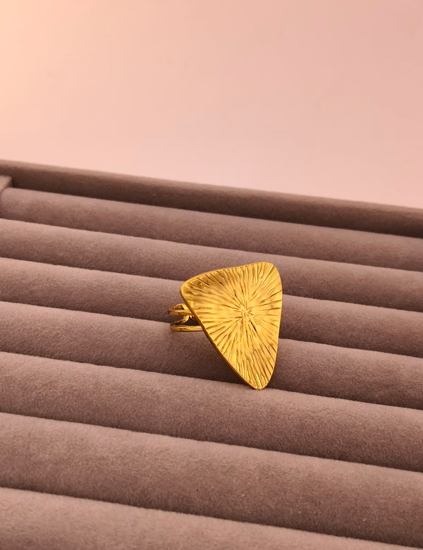 Bold Triangle Texture Ring