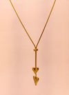 Twin Heart Drop Pendant Chain