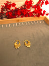 Designer Leaf Pattern Gold Hoops