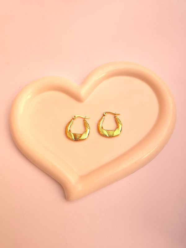 Classic Textured Gold Finish Hoops