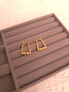 Gold Finish Heart Beads Hoops