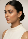 Classic Textured Gold Finish Hoops