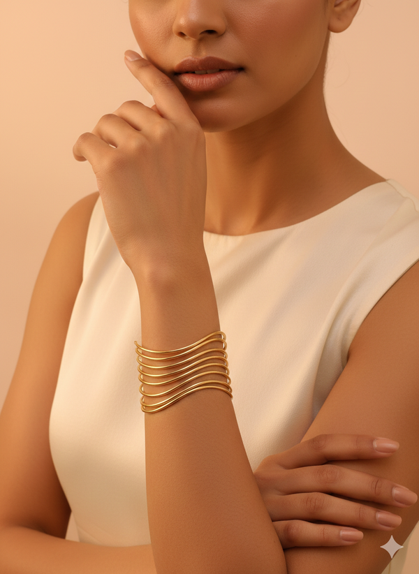 Designer Minimal Spiral Wire Hand Cuff