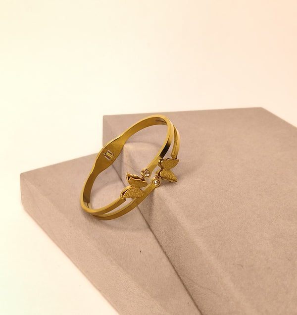 Spiraling Butterfly Kada Bracelet