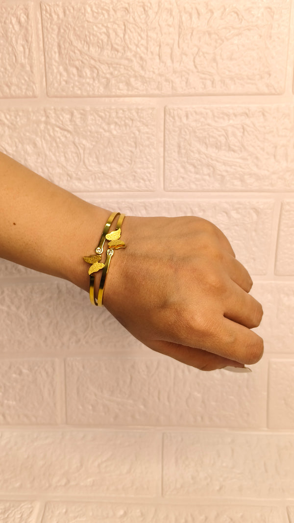 Spiraling Butterfly Kada Bracelet