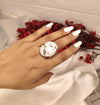 Pink Opal Wings Enamel Ring
