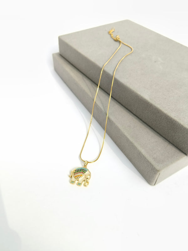 Cute Elephant Pendant Chain Necklace