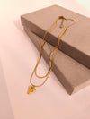 Golden Double Layer Heart Pendant Chain