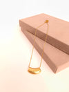 Gold Curve Stone Finish Pendant Chain