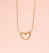 Golden Open Heart Pendant Chain
