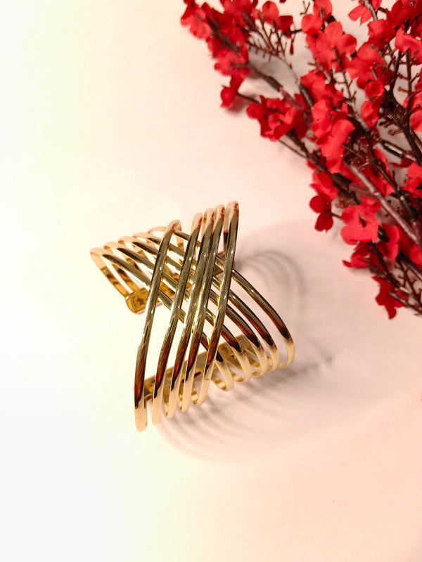 Golden Harmony Wrap Hand Cuff