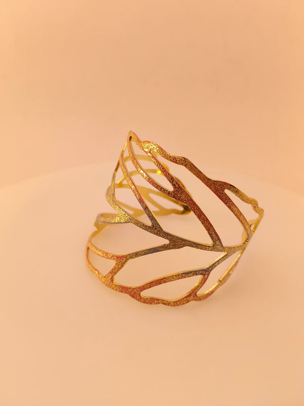 Floral Leaf Art Open Work Cuff