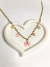 Blush Bow & Flower Charm Chain