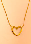 Golden Open Heart Pendant Chain